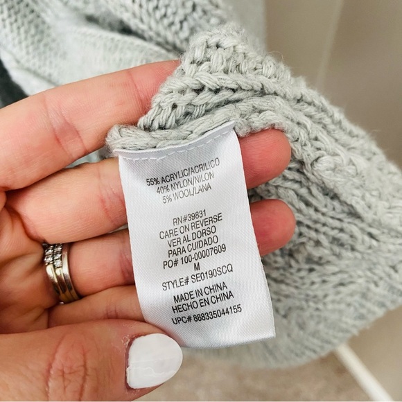 Sam Edelman Open Front Knit Cardigan Gray Sz Medium - Picture 6 of 9